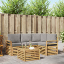 Udendørs sofagruppe 5 pcs Hvid og lysegrå 59 x 59 x 37 cm