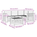 Udendørs sofagruppe 5 pcs Hvid 59 x 59 x 37 cm