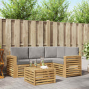 Udendørs sofagruppe 5 pcs Hvid og lysegrå 59 x 59 x 37 cm