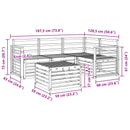 Udendørs sofagruppe 5 pcs Hvid 59 x 59 x 37 cm