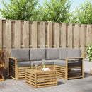 Udendørs sofagruppe 5 pcs Hvid og lysegrå 59 x 59 x 37 cm