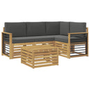 Udendørs sofagruppe 5 pcs Hvid og antracit 59 x 59 x 37 cm