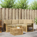 Udendørs sofagruppe 5 pcs Hvid og Beige 59 x 59 x 37 cm