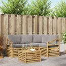 Udendørs sofagruppe 5 pcs Hvid og lysegrå 59 x 59 x 37 cm
