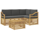Udendørs sofagruppe 5 pcs Hvid og antracit 59 x 59 x 37 cm
