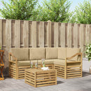 Udendørs sofagruppe 5 pcs Hvid og Beige 59 x 59 x 37 cm