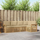 Udendørs sofagruppe 5 pcs Hvid og Beige 247 x 128,5 x 73 cm