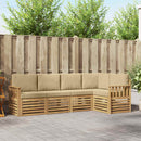 Udendørs sofagruppe 5 pcs Hvid og Beige 247 x 128,5 x 73 cm