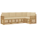 Udendørs sofagruppe 5 pcs Hvid og Beige 247 x 128,5 x 73 cm