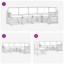 Udendørs sofagruppe 5 pcs Hvid og Beige 247 x 128,5 x 73 cm