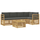 Udendørs sofagruppe 6 pcs Hvid og antracit 59 x 59 x 37 cm