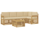 Udendørs sofagruppe 6 pcs Hvid og Beige 59 x 59 x 37 cm