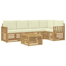 Udendørs sofagruppe 6 pcs Hvid og cremefarvet 59 x 59 x 37 cm