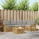 Udendørs sofagruppe 6 pcs Hvid og lysegrå 59 x 59 x 37 cm