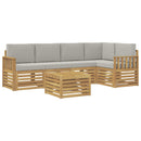 Udendørs sofagruppe 6 pcs Hvid og lysegrå 59 x 59 x 37 cm