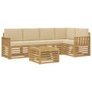 Udendørs sofagruppe 6 pcs Hvid og Beige 59 x 59 x 37 cm