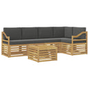 Udendørs sofagruppe 6 pcs Hvid og antracit 59 x 59 x 37 cm