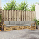 Udendørs sofagruppe 6 pcs Hvid og lysegrå 306 x 128,5 x 73 cm