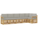 Udendørs sofagruppe 6 pcs Hvid og lysegrå 306 x 128,5 x 73 cm