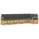 Udendørs sofagruppe 6 pcs Hvid og antracit 306 x 128,5 x 73 cm