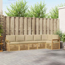 Udendørs sofagruppe 6 pcs Hvid og Beige 306 x 128,5 x 73 cm