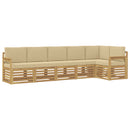 Udendørs sofagruppe 6 pcs Hvid og Beige 306 x 128,5 x 73 cm