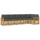 Udendørs sofagruppe 6 pcs Hvid og antracit 306 x 128,5 x 73 cm
