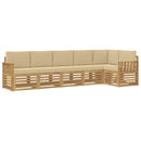 Udendørs sofagruppe 6 pcs Hvid og Beige 306 x 128,5 x 73 cm
