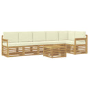 Udendørs sofagruppe 7 pcs Hvid og cremefarvet 59 x 59 x 37 cm