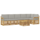 Udendørs sofagruppe 7 pcs Hvid og lysegrå 59 x 59 x 37 cm