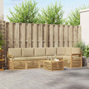 Udendørs sofagruppe 7 pcs Hvid og Beige 59 x 59 x 37 cm