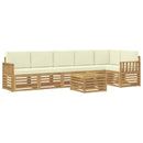 Udendørs sofagruppe 7 pcs Hvid og cremefarvet 59 x 59 x 37 cm