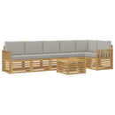 Udendørs sofagruppe 7 pcs Hvid og lysegrå 59 x 59 x 37 cm