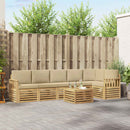 Udendørs sofagruppe 7 pcs Hvid og Beige 59 x 59 x 37 cm