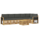 Udendørs sofagruppe 7 pcs Hvid og antracit 59 x 59 x 37 cm