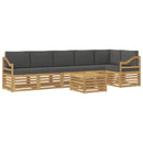 Udendørs sofagruppe 7 pcs Hvid og antracit 59 x 59 x 37 cm