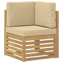 Udendørs sofagruppe 7 stk. Hvid og Beige Polyester