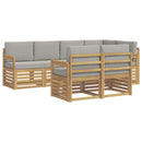 Udendørs sofagruppe 7 pcs Hvid og lysegrå 247 x 128,5 x 73 cm