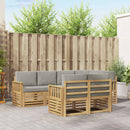 Udendørs sofagruppe 7 pcs Hvid og lysegrå 247 x 128,5 x 73 cm