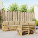 Udendørs sofagruppe 8 pcs Hvid og Beige 306 x 128,5 x 73 cm