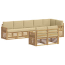 Udendørs sofagruppe 8 pcs Hvid og Beige 306 x 128,5 x 73 cm