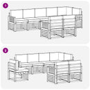Udendørs sofagruppe 8 pcs Hvid og Beige 306 x 128,5 x 73 cm