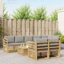 Udendørs sofagruppe 9 pcs Hvid og lysegrå 59 x 59 x 37 cm