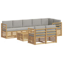 Udendørs sofagruppe 9 pcs Hvid og lysegrå 59 x 59 x 37 cm