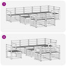 Udendørs sofagruppe 9 pcs Hvid 59 x 59 x 37 cm