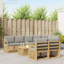 Udendørs sofagruppe 8 pcs Hvid og lysegrå 59 x 59 x 37 cm