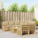 Udendørs sofagruppe 8 pcs Hvid og Beige 59 x 59 x 37 cm