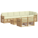 Udendørs sofagruppe 8 pcs Hvid og cremefarvet 59 x 59 x 37 cm