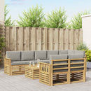 Udendørs sofagruppe 8 pcs Hvid og lysegrå 59 x 59 x 37 cm