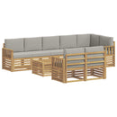 Udendørs sofagruppe 8 pcs Hvid og lysegrå 59 x 59 x 37 cm